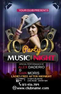 Music Night Half Page Wide template