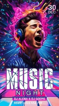 Music Night Flyer Reel de Instagram template