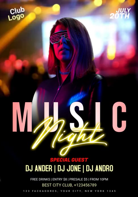 Musical Night Program Card Design Music Night Flyer Template | PosterMyWall