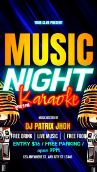 Music night karaoke video Instagram Reel template
