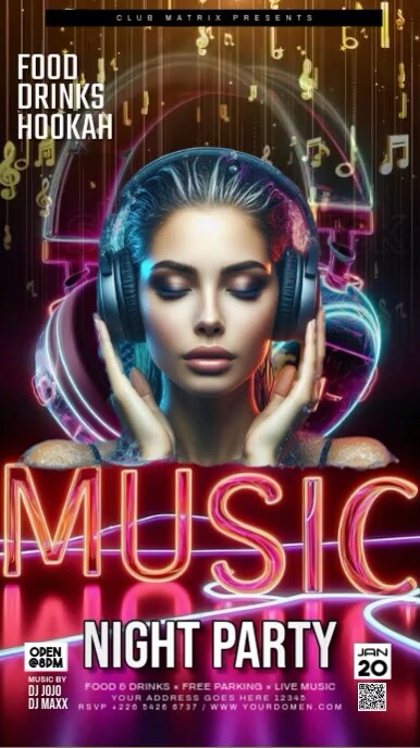 Musical Night Program Card Design music night part Template | PosterMyWall