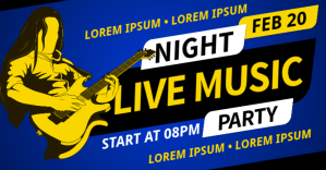 MUSIC NIGHT PARTY BANNER Imagen Compartida en Facebook template