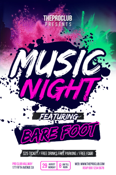 Musical Night Program Card Design Music Night Party Template | PosterMyWall