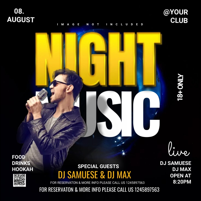 Music night party Template PosterMyWall
