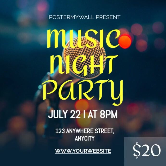 MUSIC NIGHT PARTY Template | PosterMyWall