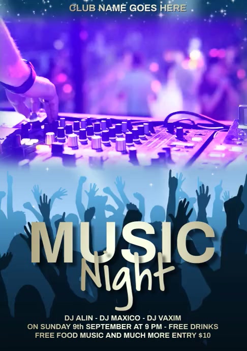 Musical Night Program Card Design Music Night Party Template | PosterMyWall