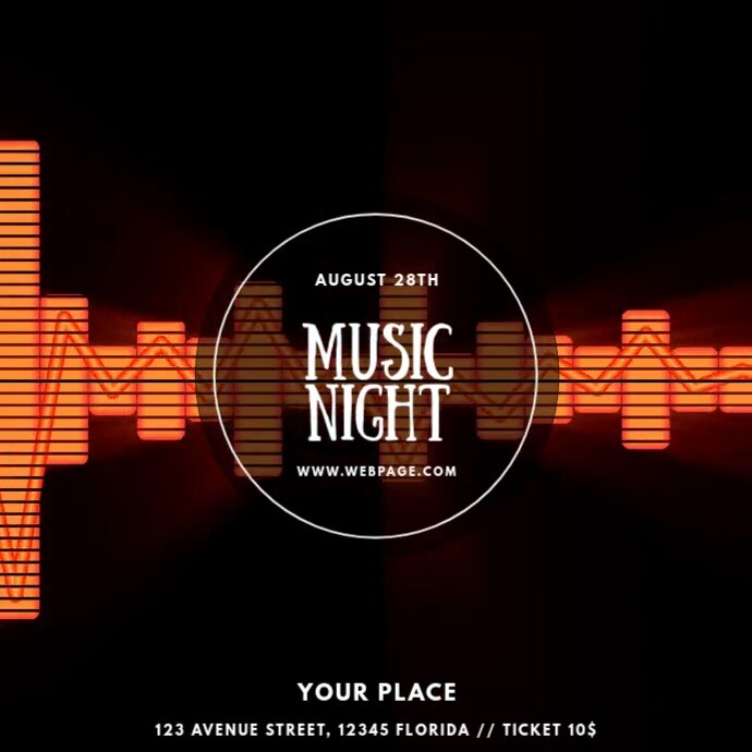 Music Night Party Dj video template Publicação no Instagram