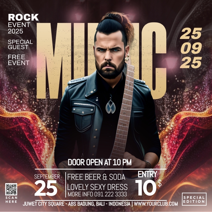 Music Night Party Event Instagram Post template