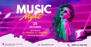 Music Night party facebook share image template