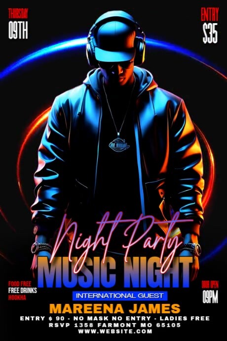 Music night party flyer Template | PosterMyWall