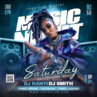 Blue Music Night Event Persegi Template