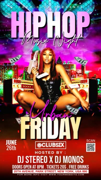 Music NIght Party Flyer Indaba yaku-Instagram template