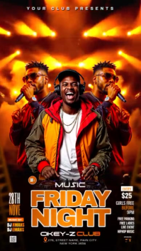 Music Night Party Flyer Instagram-verhaal template