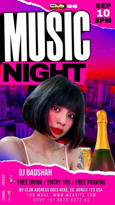 music night Party Social Media Ads Template | PosterMyWall