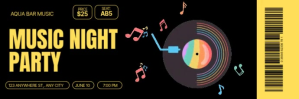 Music Night Party Ticket En-tête Twitter template