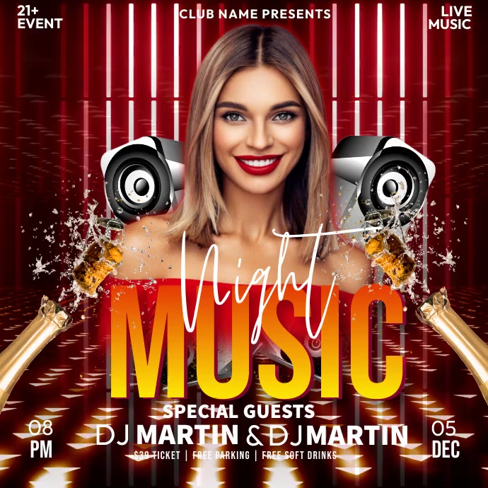 Music Night Party Video Ads Template PosterMyWall