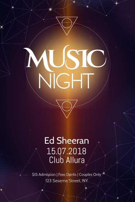 Musical Night Program Card Design Music Night Poster Template | PosterMyWall