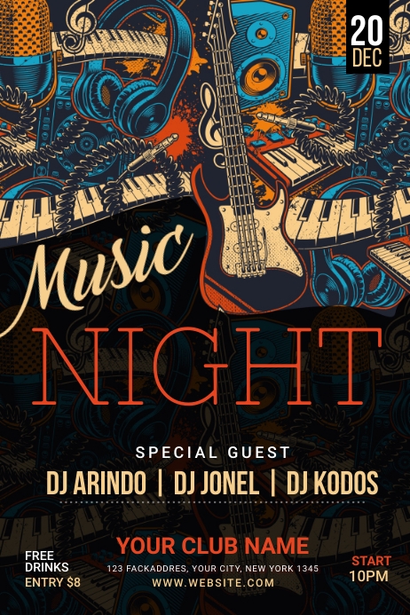 Musical Night Program Card Design Music night Poster Template | PosterMyWall