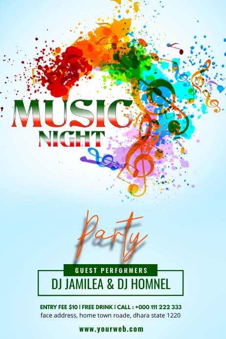 Musical Night Program Card Design Music Night Poster Template | PosterMyWall