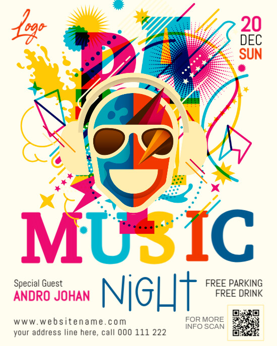 Musical Night Program Card Design Copy of Music Night Template | PosterMyWall