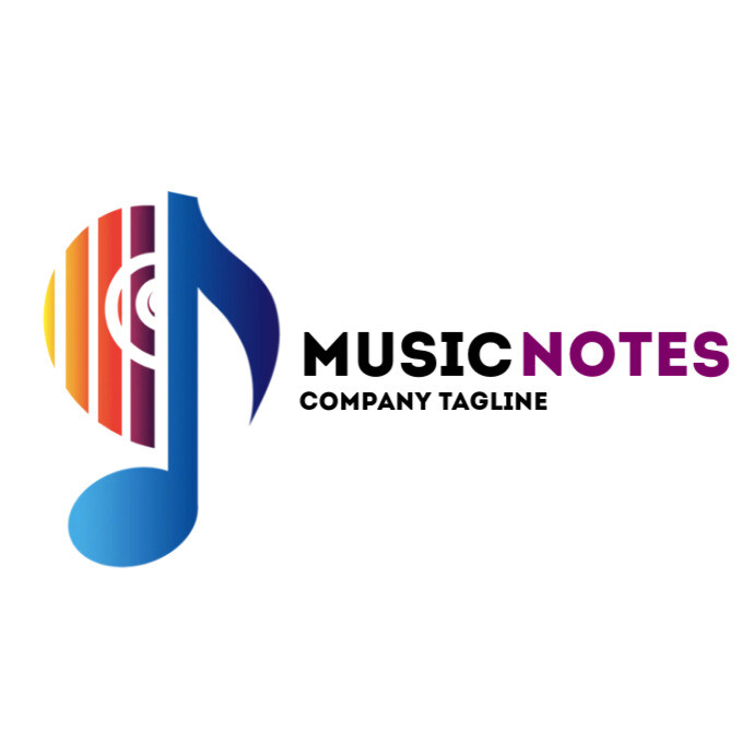 Music Notes logo Logótipo template