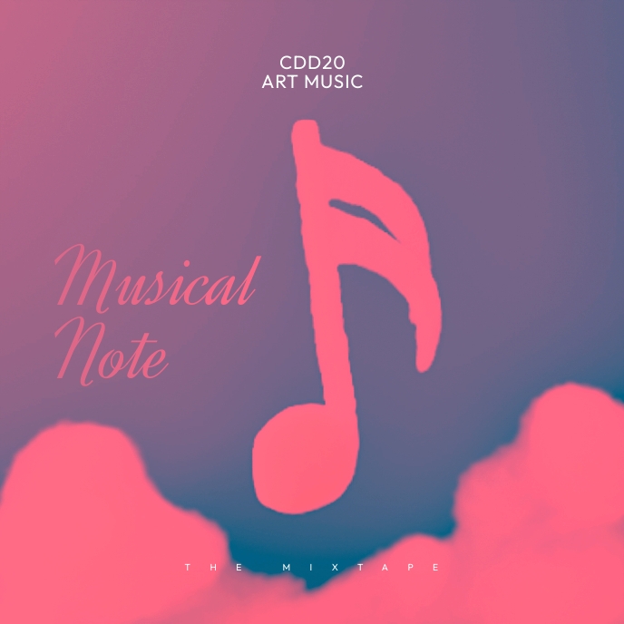 Copy of Music Notes Pink Clouds CD Cover Music | PosterMyWall