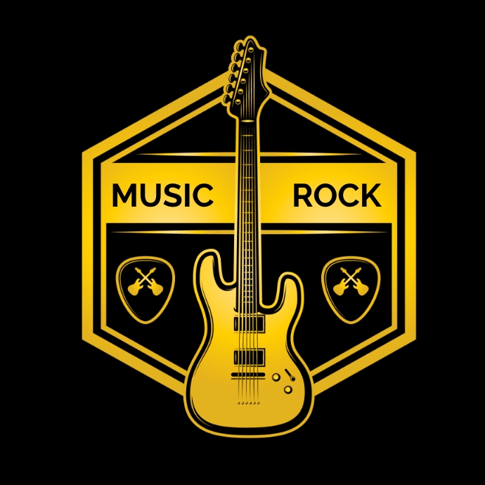 Music or rock Gold Transparent Logo,rap logo, Logotyp template