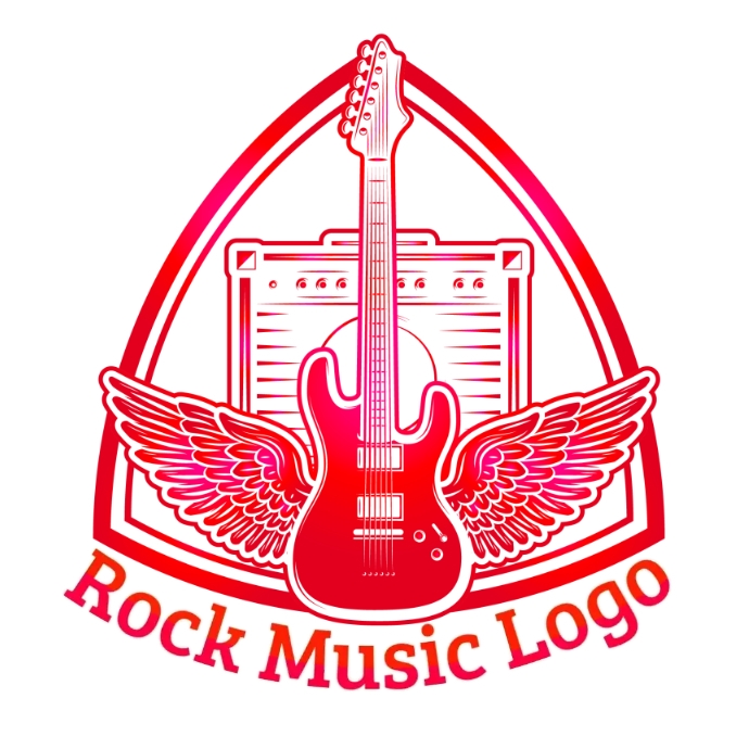 Music or rock Gold Transparent Logo,rap logo, template