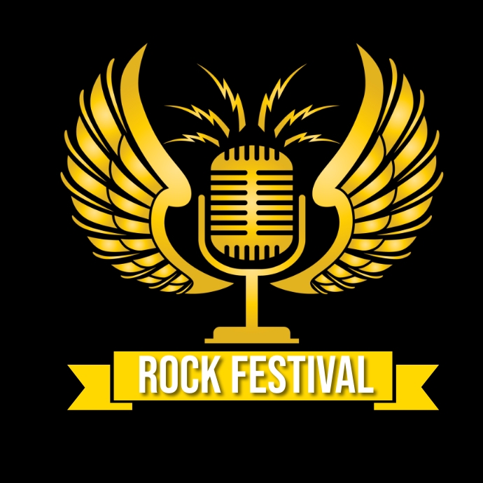 Music or rock Gold Transparent Logo Template | PosterMyWall