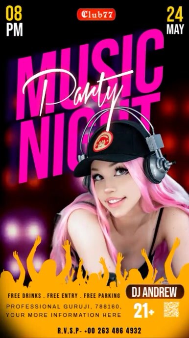 music party, Indaba yaku-Instagram template