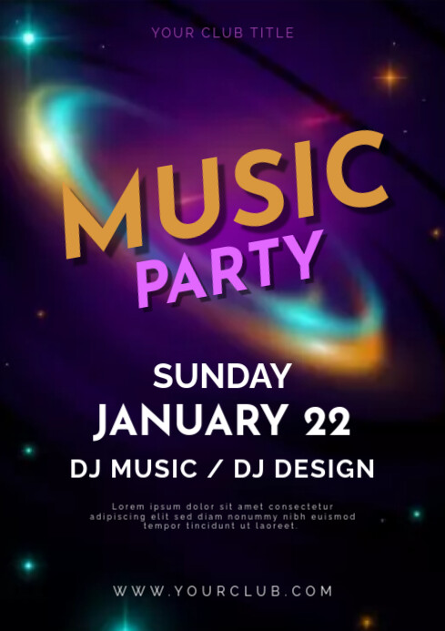 Music Party A4 template