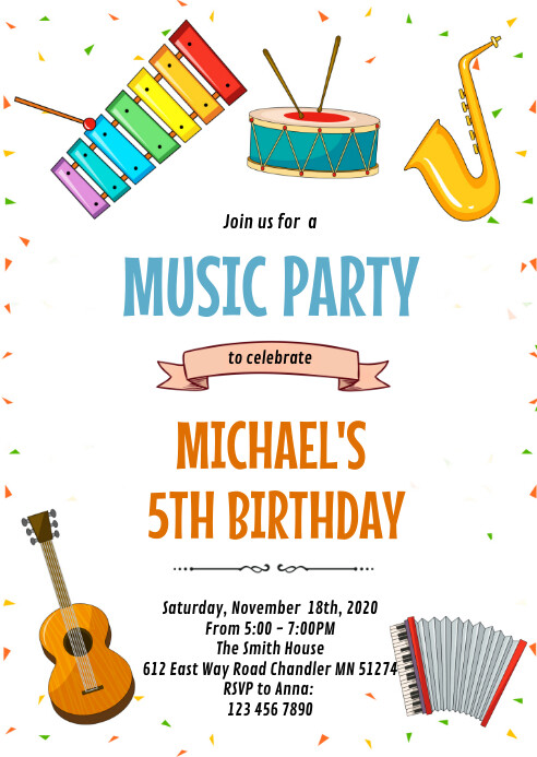 Modele Invitation De Theme D Anniversaire De Fete De Musique Postermywall Modele Invitation De Theme D Anniversaire De Fete De Musique Postermywall