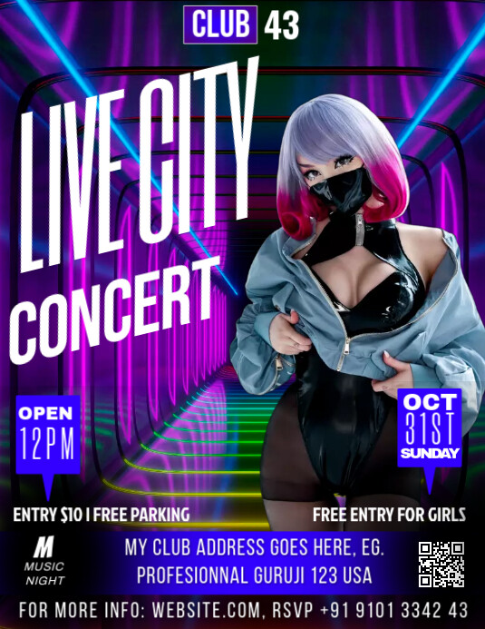 music party Volantino (US Letter) template