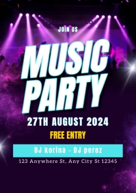 music party A4 template