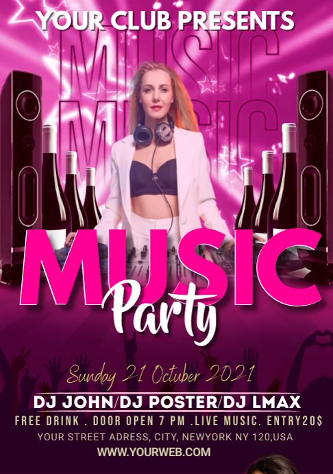 music party A3 template