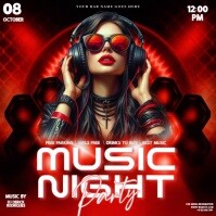 Music Party Event Ad Design Template Quadrato (1:1)