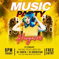 Music Party Flyer Instagram-bericht template
