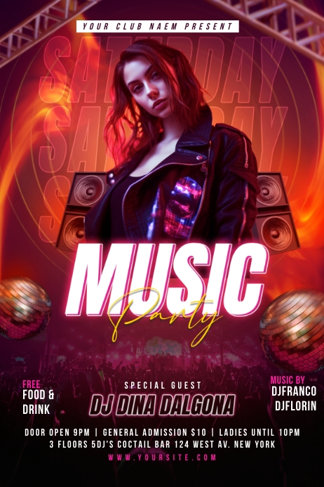 Music Party Flyer / Poster Template Cartaz