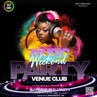 music party night club advert template Vierkant (1:1)