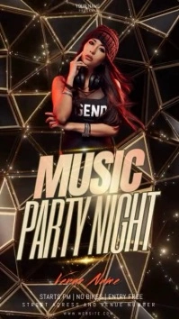 music party night design template Instagram-verhaal