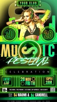 Music Party Night Event Design Template Instagram Story