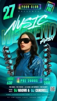 Music Party Night Event Template Instagram-verhaal