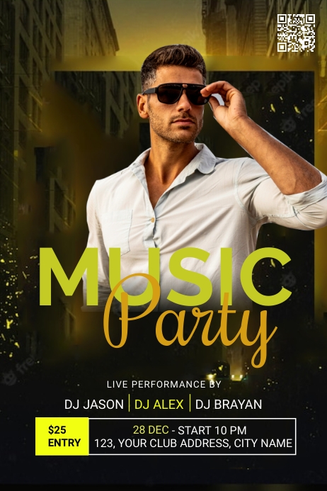 MUSIC PARTY POSTER TEMPLATE | PosterMyWall