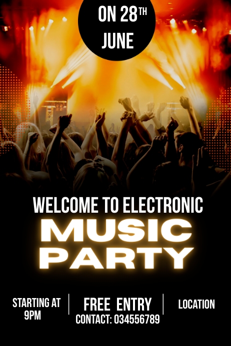 Music Party Poster Template | PosterMyWall