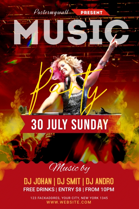 Music party Poster Template | PosterMyWall