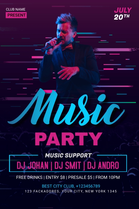 Music Party poster Template | PosterMyWall