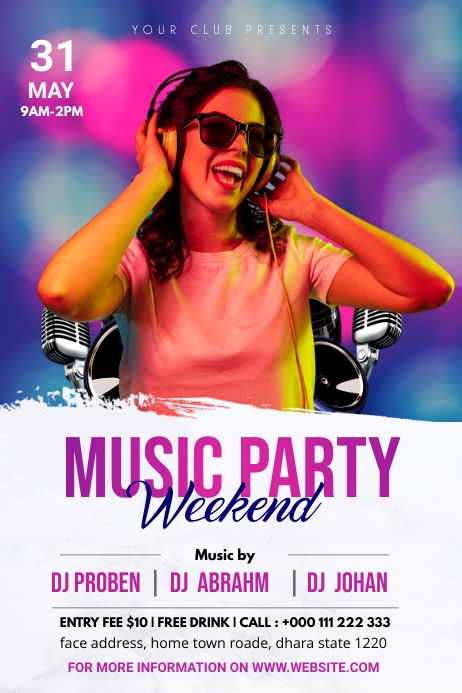 Music Party Poster Template | PosterMyWall