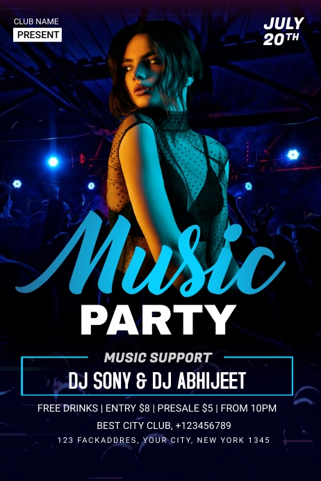 Music Party poster Template | PosterMyWall