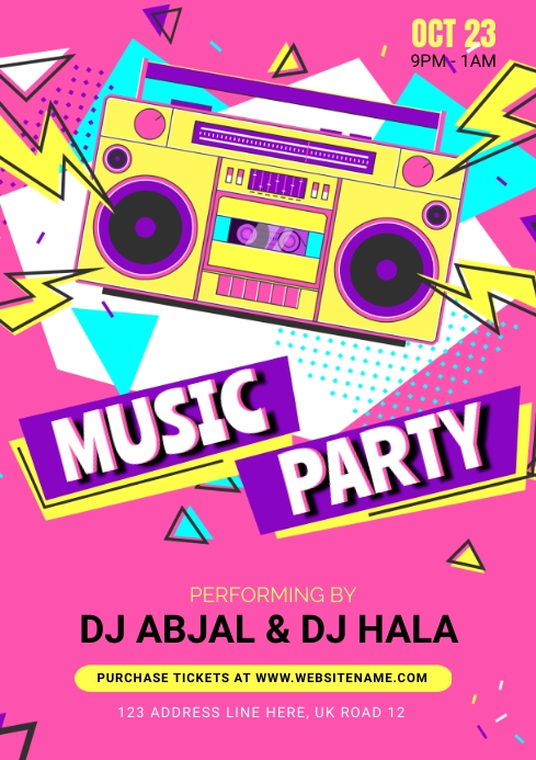 Music party poster Template | PosterMyWall