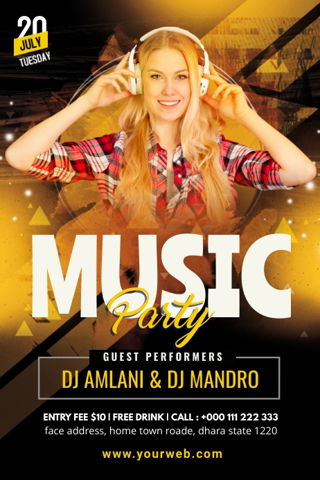 Music Party Poster Template | PosterMyWall